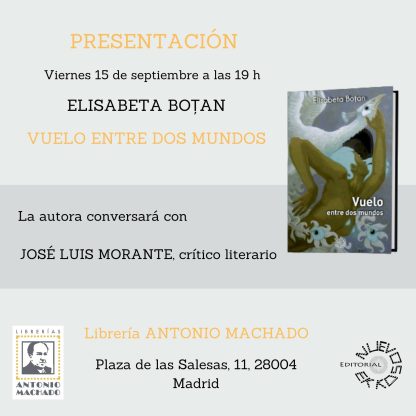 Elisabeta Botan Presenta el libro -vuelo entre dos mundos- en Librería Antonio Machado