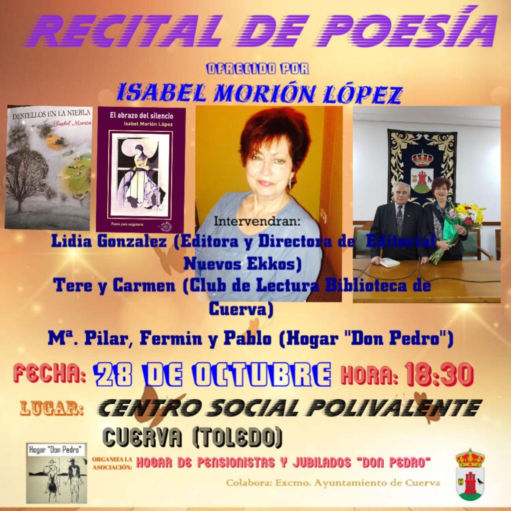 Isabel Morión presenta en Cuerva su libro "El abrazo del silencio".