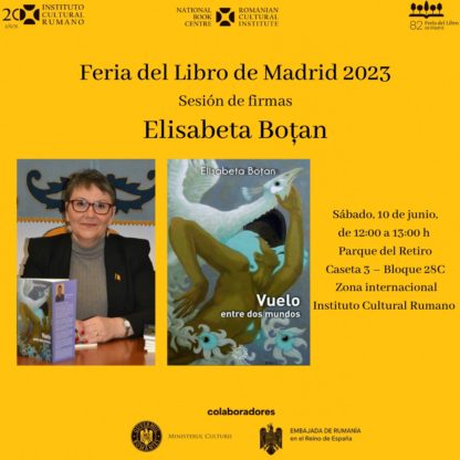 Elisabeta Botan, firma su libro -vuelo entre dos mundos- Feria del libro de Madrid-2023