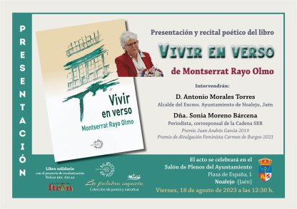 Presentación en Noalejo, Jaén del poemario Vivir en Verso de Montse Rayo Olmo