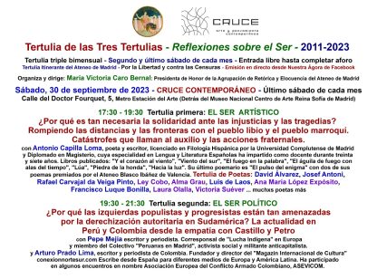 Antonio Capilla participa en la Tertulia de las Tres Tertulias en Cruce Contemporáneo.