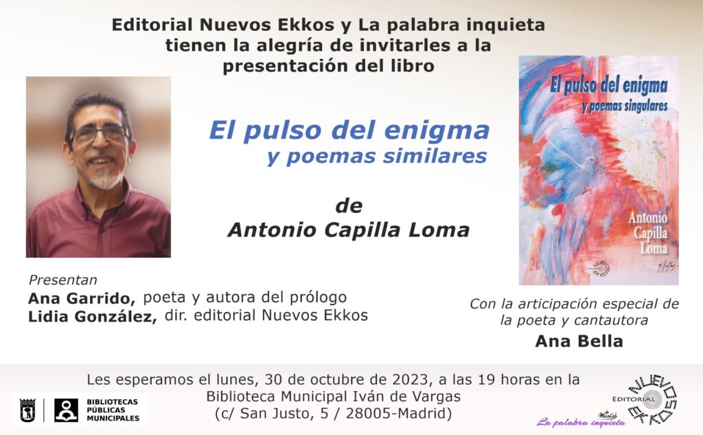 Antonio Capilla presenta su libro "El pulso del enigma y poemas singulares" en la Biblioteca del Retiro de Madrid, Eugenio Trías.